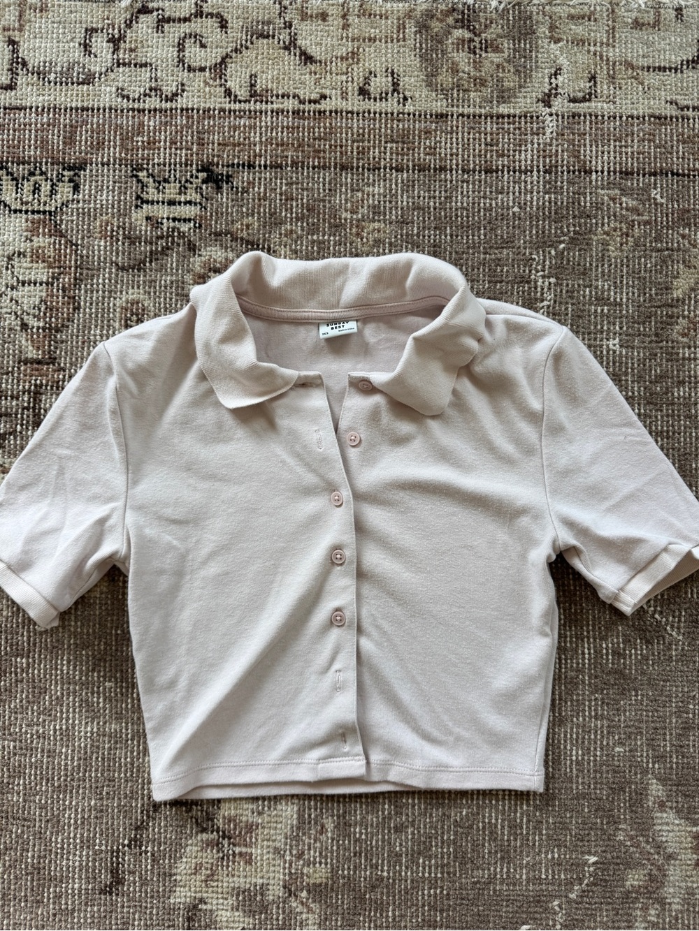 Sunday Best Cropped Polo Top in Soft Cream